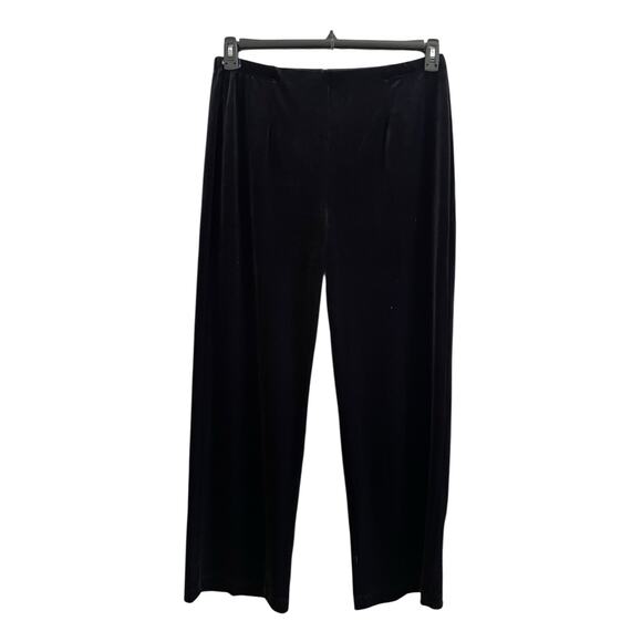 Chico’s Travelers Black Velvet No Tummy Pull On Straight Leg Pant 12/14 Short - Picture 2 of 13